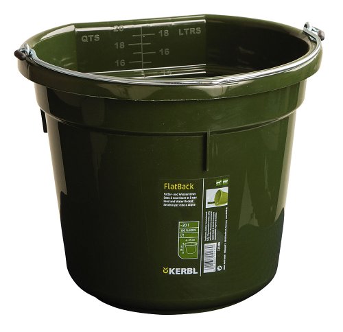Kerbl 323490 Futter- und Wassereimer FlatBack ca. 20 l, grün, 1 Stück (1er Pack) von Kerbl