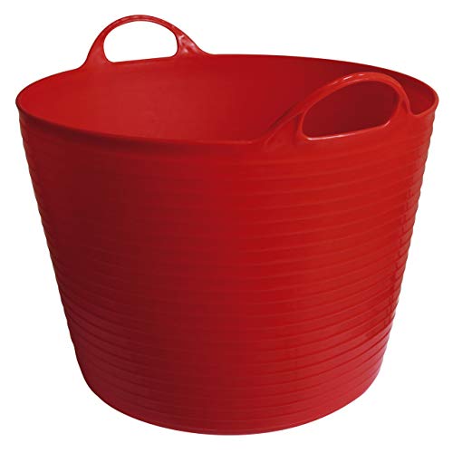 Kerbl Trog FlexBag rot (flexibler Futtertrog, Müslischüssel, Fassungsvermögen 42 Liter, Futtereimer mit zwei Griffen) 323538 von Kerbl
