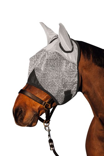 Kerbl 324515 Fliegenmaske mit Ohren-und UV-Schutz, weiß, Pony von Kerbl
