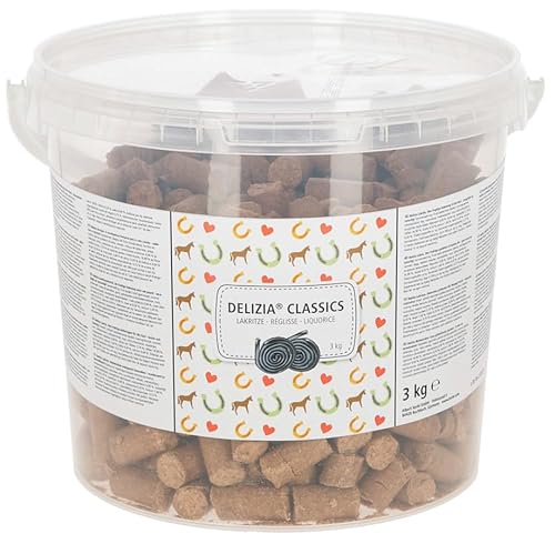 Kerbl Delizia Belohnungswürfel Classic (für Pferde, 3 kg Eimer, Geschmacksrichtung Lakritze, mit natürlichem Gehalt an Mineralstoffen, Pferdesnack) 325018 von Kerbl