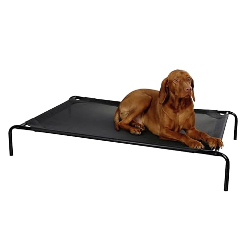 Kerbl Pet Hundeliege Vacation, Wetterbeständige Gartenliege für Hunde, Schmutzabweisend, Wasserabweisend, Für große Hunde geeignet, Schwarz, 130x80x20 cm, für Hunde bis 35 kg von Kerbl Pet