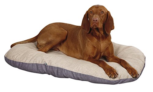 Kerbl Hunde Liegekissen Loneta (Hundekissen für mittelgroße bis große Rassen, Länge/Breite/Höhe 72/52/8 cm, Hundebett Beige/Grau) 80355 von Kerbl Pet