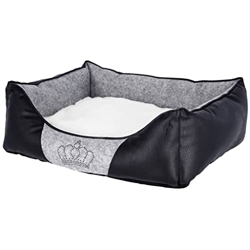 Kerbl Kuschelbett Chiara (Farbe Schwarz/Grau, L x B x H 42 x 32 x 18 cm, Hundekissen, mit Glitzersteinchen besetzt) 80360 Kerbl Kuschelbett Chiara (Farbe Schwarz/Grau, L x B x H 42 x 32 x 18 cm, Hundekissen, mit Glitzersteinchen besetzt) 80360 von Kerbl Pet