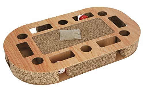 Kerbl 80994 Kratzbrett Ovalo Katzen, Spielbälle Glöckchen Catnip-Beutel von Kerbl Pet