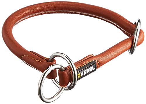 Kerbl 81096 Rundleder-Halsband Roma mit Stopper, Braun (cognac), 45 cm, 8 mm von Kerbl Pet