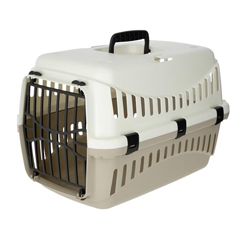 Kerbl 81346 Transportbox Expedion (Tiertransportbox Haustiere Katzen Hunde Kaninchen) aus Kunststoff 45x30x30 cm Mocaccino/Creme von Kerbl Pet
