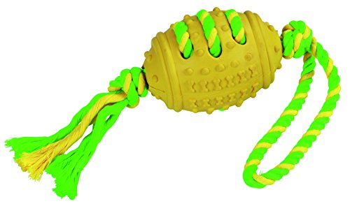 Kerbl 81458 Football Vollgummi Baumwolle, 42 cm, grün-gelb von Kerbl Pet