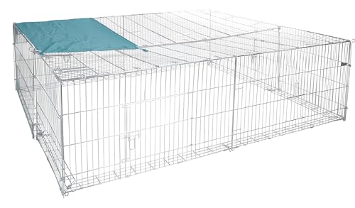 Kerbl Erweiterungselement mit Ausbruchsperre (für Auslaufgehege, Maße 230x76x70 cm, Gitterabstand 3 cm, seitlich anbaubar für Gehege 82825, mit Verbindungsstange) 81711 von Kerbl Pet