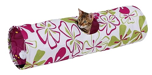 Kerbl 82638 Katzentunnel Flower mit Raschelfolie, Rascheltunnel, 25 x 90 cm von Kerbl