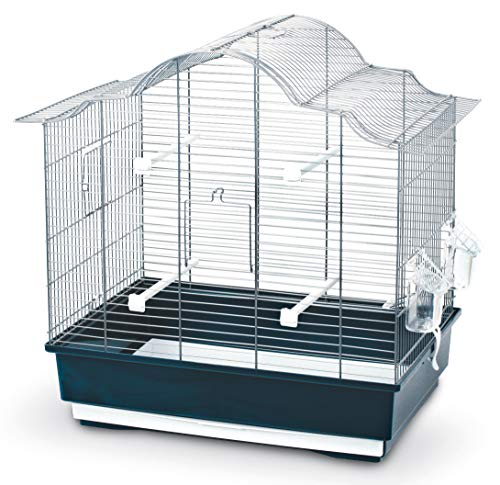 Kerbl Vogelkäfig Gabbia Sophia (L x B x H 55,5 x 33,5 x 56,5 cm, Farbe dunkelblau, mit Stangen und Näpfen) 82914 von Kerbl