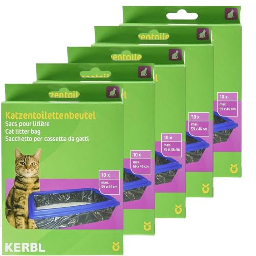 Kerbl 84215 Beutel für Katzentoiletten XL 59 x 46 cm, 5 x 10er-Pack von Kerbl