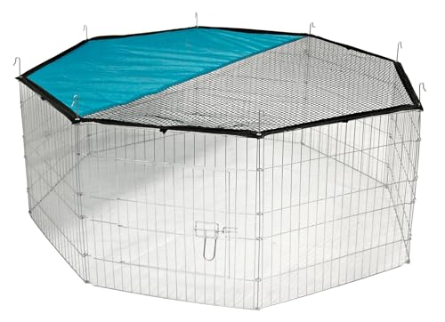 Kerbl Freilaufgehege 8-eckig (8 Elemente mit je 57x56 cm, einfache Montage mit Erdspießen, für Hasen / Hühner usw) 82708 von Kerbl Pet