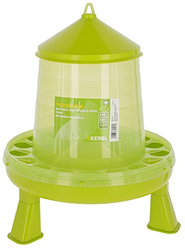 Kerbl Futterautomat mit Stand-Füßen, für Geflügel (Küken/Hühner/Enten), lebensmittelecht, Grün (4 kg) von Kerbl
