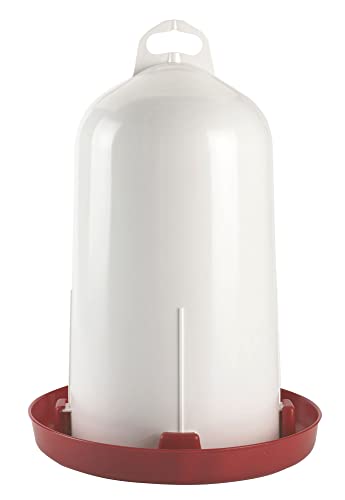 Kerbl Geflügeltränke (12 Liter Fassungsvermögen, Tränke für Geflügel, Behälter mit Tragegriff, Farbe rot/weiß) von Kerbl