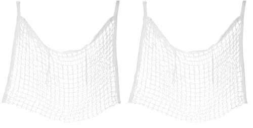 Kerbl Heunetz (Farbe weiß, für Ponys und Anhänger, L x B 90 x 60 cm, Maschenweite 3 x 3 cm, extrem reißfest und langlebig) 321999 (Packung mit 2) von Kerbl