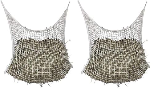 Kerbl Heunetz engmaschig 3x3 cm (Größe 120x90 cm, für 12-Stunden Fütterung, Füllmenge ca. 8,5 kg Heu, Robustes Material, Futternetz) 321998 (Packung mit 2) von Kerbl