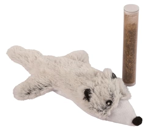 Kerbl Katzenspielzeug Hermelin mit Cat Nip in der Tube, 17 cm von Kerbl