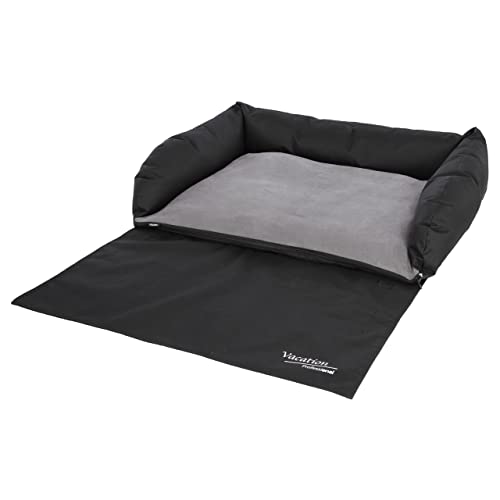 Kerbl Pet Pet Hundebett / Hundekissen für Kofferraum, Gepolsterte Liegefläche waschbar, Schutz vor Schmutz & Kratzern, Mit Stoßstangenschutz, 80x60x15 cm, Schwarz/Grau von Kerbl Pet
