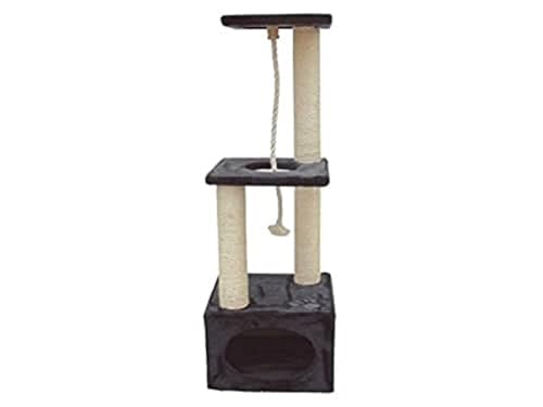 Kerbl Kratzbaum Platin Pro (Farbe anthrazit, Höhe 106 cm, mit langem Spielseil, große Höhle, mit Sisal) 84465 Kerbl Kratzbaum Platin Pro (Farbe anthrazit, Höhe 106 cm, mit langem Spielseil, große Höhle, mit Sisal) 84465 von Kerbl Pet