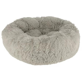 Kerbl Kuschelbett Fluffy Hellgrau, Groß (Ø 76cm x19cm) von Kerbl