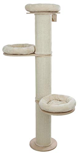 Kerbl Kratzbaum „Dolomit Tower“ für Katzen, 3x Liegefläche, 3x Sisalsäule zum Kratzen, inkl. Wandhalterung, 187 cm Höhe, Bis 10 kg, Beige von Kerbl Pet