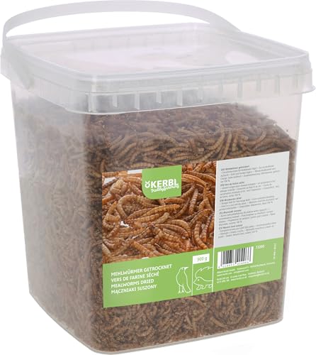 Kerbl Mehlwürmer getrocknet – 900 g Eimer (100% naturbelassen) 73200 von Kerbl Hobbyfarming