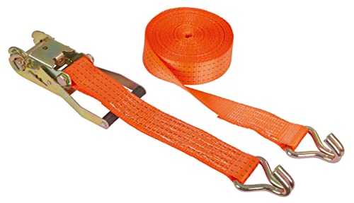 Kerbl Ratschenzurrgurt mit Spitzhaken 2-teilig – Orange 4 m (Maße 50 mm x 4 m, Zugkraft 4000 kg) 37141 von Kerbl