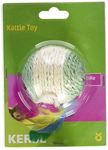 Kerbl Pet Sisal Spielball mit Feder und Rassel 6cm farblich Sortiert von Kerbl Pet