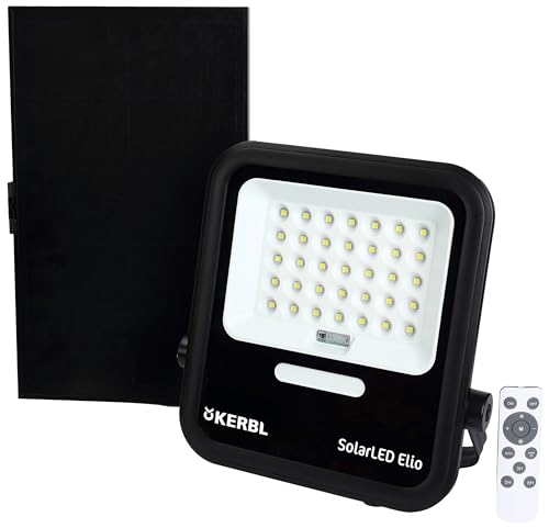 Kerbl SolarLED Elio, LED-Außenstrahler – inkl. externem Solarmodul (Abmessung 27 x 4,9 x 30,6 cm, Gewicht 0,22 kg, Schwarz, Kunststoff) 345696 von Kerbl