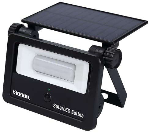 Kerbl SolarLED Solina, LED-Außenstrahler – inkl. integriertem Solarmodul (Abmessung 16,8 x 4 x 19,1 cm, Gewicht 0,22 kg, Schwarz, Kunststoff) 345695 von Kerbl