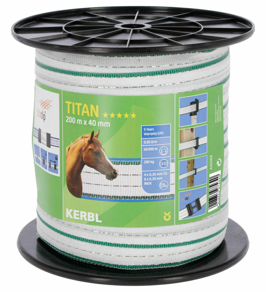 Kerbl Titan Breitband 200m x 20mm, weiß/grün von Kerbl