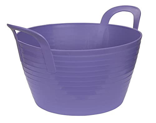 Kerbl Trog FlexBag lila (Flexibler Futtertrog, Müslischüssel, Fassungsvermögen 12 Liter, Futtereimer mit Zwei Griffen) von Kerbl