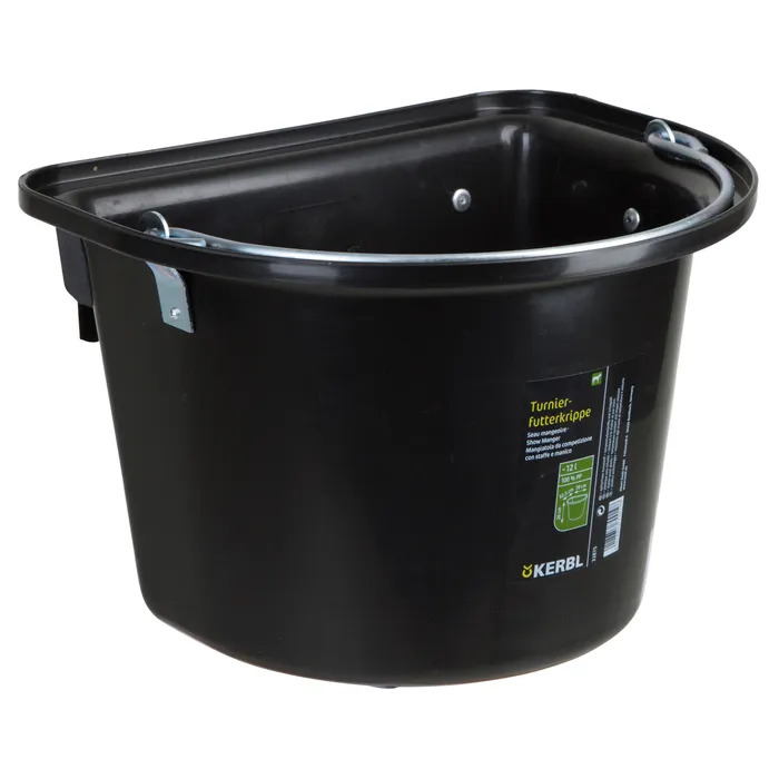 Kerbl Turnier-Futterkrippe mit Bügel und Tragegriff  schwarz, 12 L von Kerbl