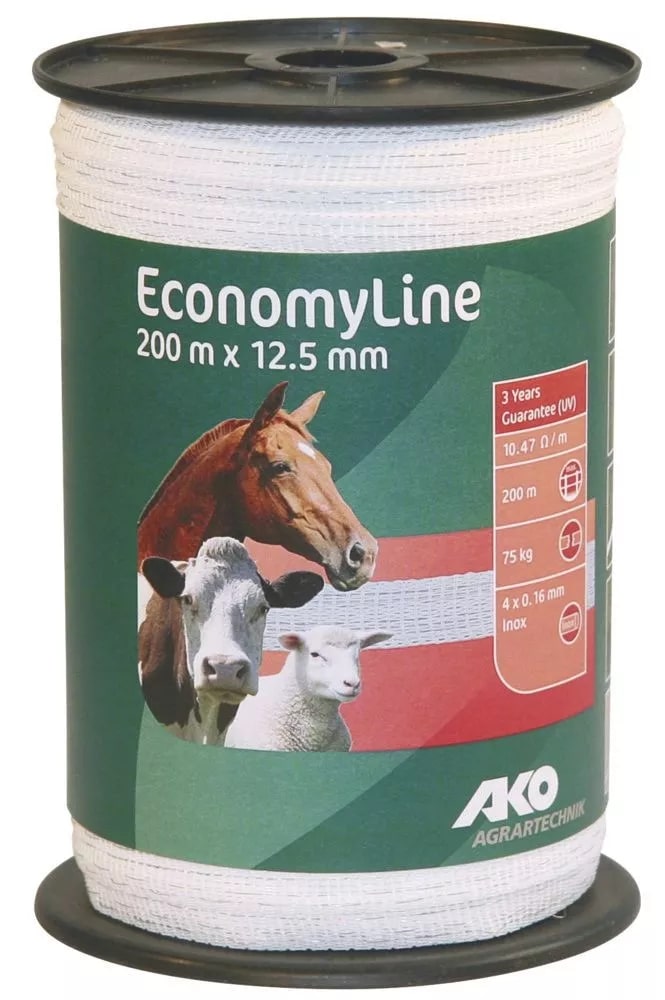 Kerbl Weidezaunband Economy Line 12,5mm x 200m, weiß Kerbl Weidezaunband Economy Line 12,5mm x 200m, weiß von Kerbl