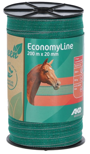 Kerbl Weidezaunband EconomyLine 200m x 20mm, Grün/ Grau von Kerbl