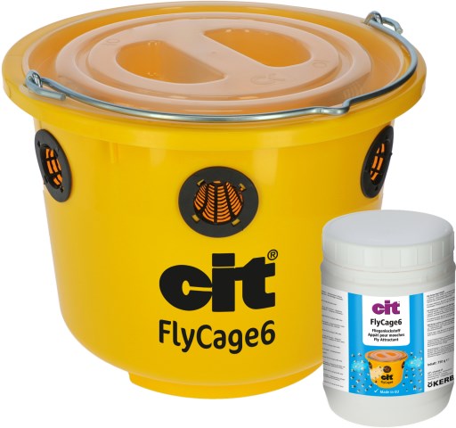 Kerbl cit Fliegenfalle FlyCage6 Inkl. Deckel, 6 Gittereinsätze & 750 g Lockstoff von Kerbl