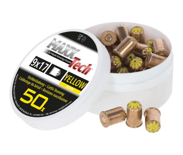 MaxxTech Kartuschen Kaliber 9x17 gelb, Platzkartuschen für Wühlmaus... von Kerbl