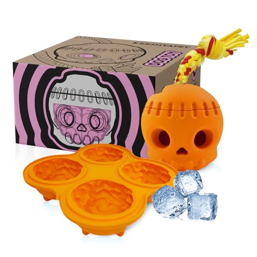 Kershyapet Frozen Hundespielzeug, um sie beschäftigt zu halten, Hundeanreicherungsspielzeug für große Hunde, Totenkopf-Leckerli-Spender Hundespielzeug gegen Langeweile, Angstlinderung, stabil, sicher, Kershyapet Frozen Hundespielzeug, um sie beschäftigt zu halten, Hundeanreicherungsspielzeug für große Hunde, Totenkopf-Leckerli-Spender Hundespielzeug gegen Langeweile, Angstlinderung, stabil, sicher, von Kershyapet