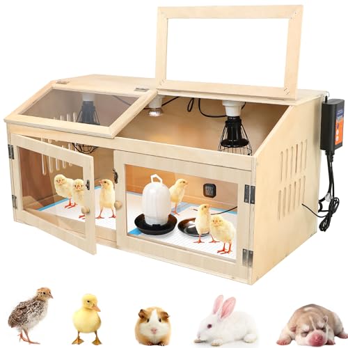 Große Hühnerbrutbox für Küken, extra breite 81,3 cm große Kükenbrutbox aus Holz mit intelligentem Thermostat, Heizlampen, Schiebeschublade & Türgriff für Babyküken, Wachteln, Ente, Hamster, Indoor Große Hühnerbrutbox für Küken, extra breite 81,3 cm große Kükenbrutbox aus Holz mit intelligentem Thermostat, Heizlampen, Schiebeschublade & Türgriff für Babyküken, Wachteln, Ente, Hamster, Indoor von Kerty