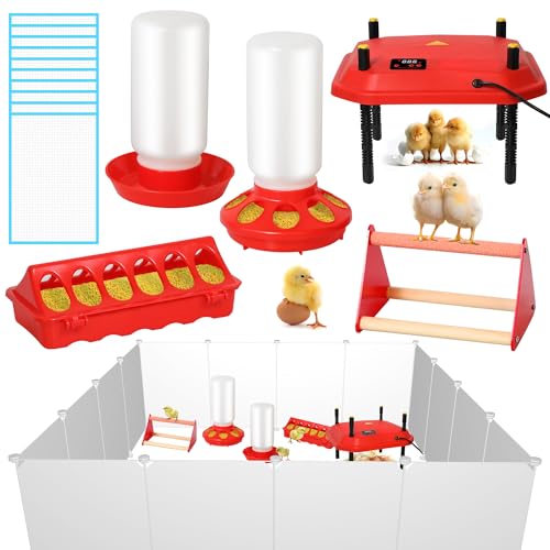 Hühnerbrutbox für Küken, Starter-Set enthält 30,5 x 30,5 cm Brut-Wärmeplatte, Küken-Futterstation und Bewässerungs-Set mit Kükenstange, einfach zu installierendes Baby-Hühnerzubehör für kleine Hühnerbrutbox für Küken, Starter-Set enthält 30,5 x 30,5 cm Brut-Wärmeplatte, Küken-Futterstation und Bewässerungs-Set mit Kükenstange, einfach zu installierendes Baby-Hühnerzubehör für kleine von Kerty