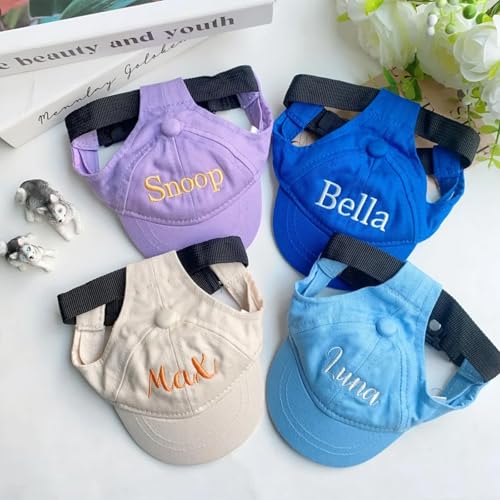 Baseballkappe für Hunde mit Namen, niedliche Sonne für Hunde, bestickt, für den Sommer, verstellbar, Größe L Baseballkappe für Hunde mit Namen, niedliche Sonne für Hunde, bestickt, für den Sommer, verstellbar, Größe L von Keruidian