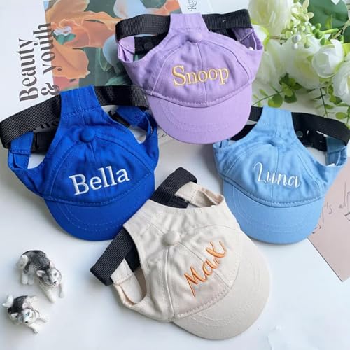 Personalisierbarer Hundehut, Sonnenhut mit Namen, verstellbar, Outdoor-Sport, Sonnen-Baseballkappe mit Baseballkappe, Geschenk (S) von Keruidian