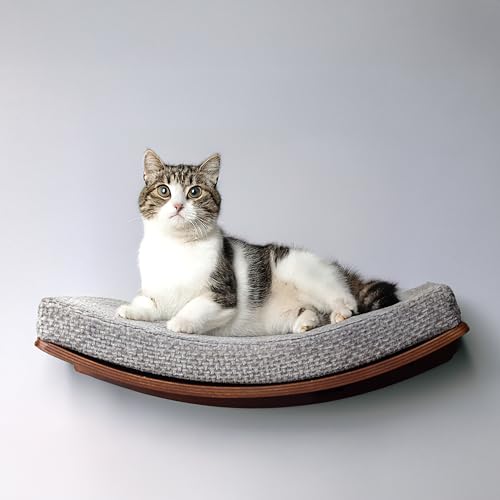 Kerwis Katzenregale – Katzenbetten & Möbel mit 3 Teilen: gebogene Katzen-Sitzstange und 2 Stufen aus Kiefernholz für die Wand, Katzenutensilien für Indoor-Katzen und Katzenzubehör, hochwertiges Kerwis Katzenregale – Katzenbetten & Möbel mit 3 Teilen: gebogene Katzen-Sitzstange und 2 Stufen aus Kiefernholz für die Wand, Katzenutensilien für Indoor-Katzen und Katzenzubehör, hochwertiges von Kerwis