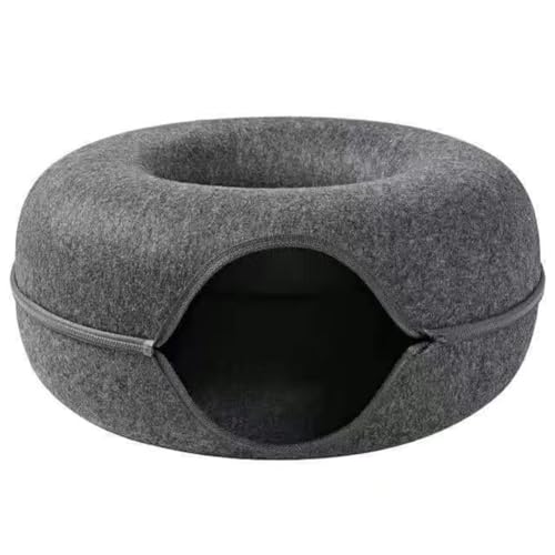 Kexpery Fed Filztunnel Doppelschicht rundes Nest Anti-Grifing Interaktives Spielzeug for Katzen und kleine Tiere von Kexpery