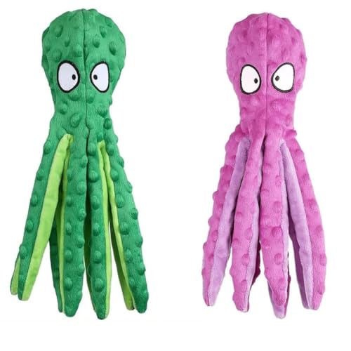 Kexpery Interaktives Spielzeug für Hunde, ohne Füllung, Kauspielzeug aus Plüsch, bissfest, Octopus Squeaky für Tiere von Kexpery
