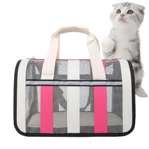 Kexpery Katzentragetasche, faltbar, Haustier-Tragetasche, Handtasche, tragbare Katzentransporttrage, von Fluggesellschaften zugelassen, atmungsaktiv, Netz-Reisetasche for Lagerkatzen und kleine Hunde Kexpery Katzentragetasche, faltbar, Haustier-Tragetasche, Handtasche, tragbare Katzentransporttrage, von Fluggesellschaften zugelassen, atmungsaktiv, Netz-Reisetasche for Lagerkatzen und kleine Hunde von Kexpery