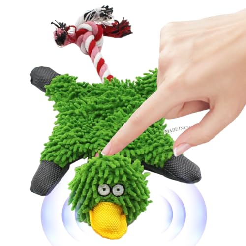 Kexpery Plush Duck Dog mit interaktivem Seil, für Hunde und Hunde, Grün Kexpery Plush Duck Dog mit interaktivem Seil, für Hunde und Hunde, Grün von Kexpery