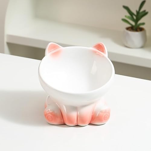 KeyChefLab Paw Feeder Hundenapf, Erhöhte Keramik-Hundenäpfe für kleine & mittelgroße Hunde und Katzen – Slow Feeder Bowl, Welpenutensilien, Haustierbedarf, langlebig & leicht zu reinigen (Weiß) von KeyChefLAB