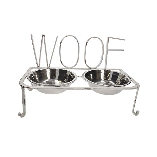 Keyhomestore - Hundenapf aus Edelstahl mit Eisenhalterung 2 x Hundeschüssel, Zubehör für kleine und mittelgroße Hunde. Geschenkidee von Keyhomestore