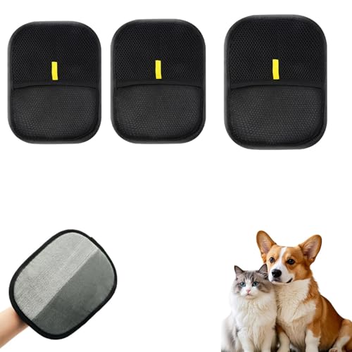 Haustierpflege-Handschuhe, doppelseitig, elektrostatischer Tierhaarentferner für Hunde und Katzen, wiederverwendbare Enthaarungshandschuhe für Möbel, Autositze, Baden (2 Stück) von KeyoGoS